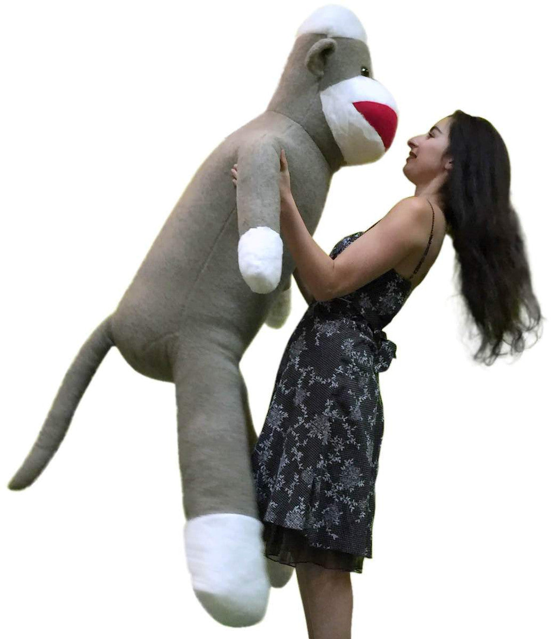 Big Plush 6 Foot Giant Sock Monkey Soft Huge Stuffed Animal Made in