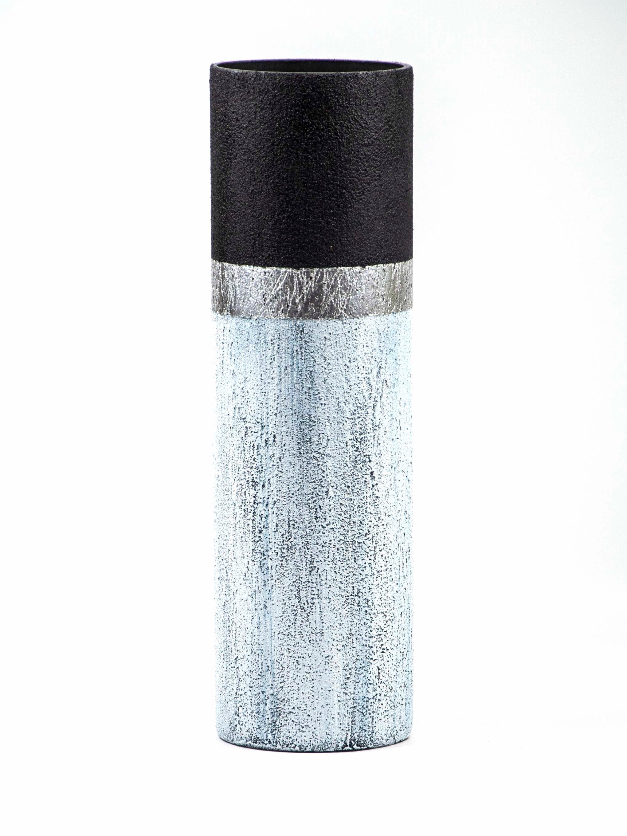 Blue stone imitation vase | Glass vase for flowers | Cylinder Vase | Main image