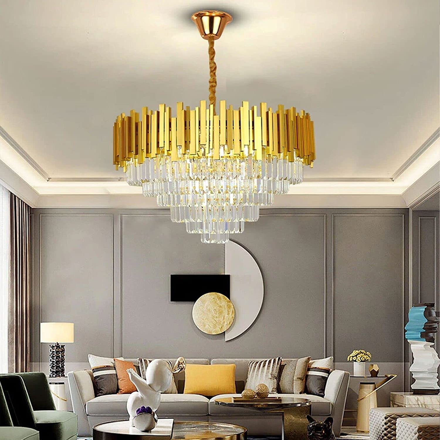 Luxury Living Room Gold Large Crystal Chandelier~4117 Main image