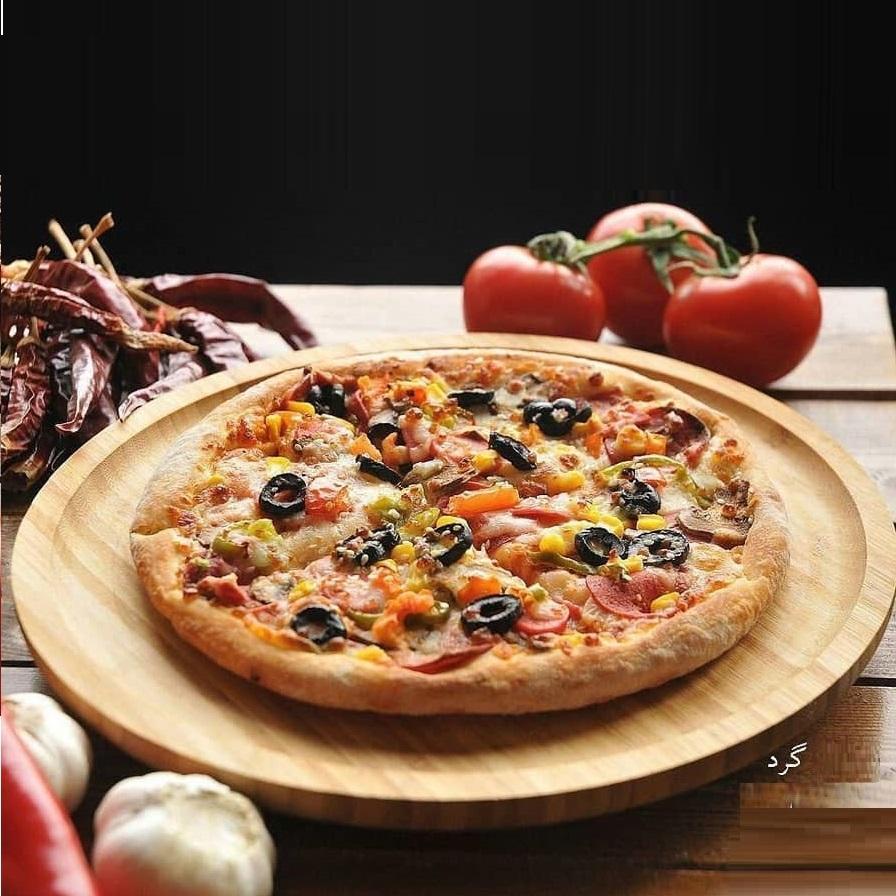 Bamboo Round Platter 14" inch | For pizza / Barbecue / Steak Main image