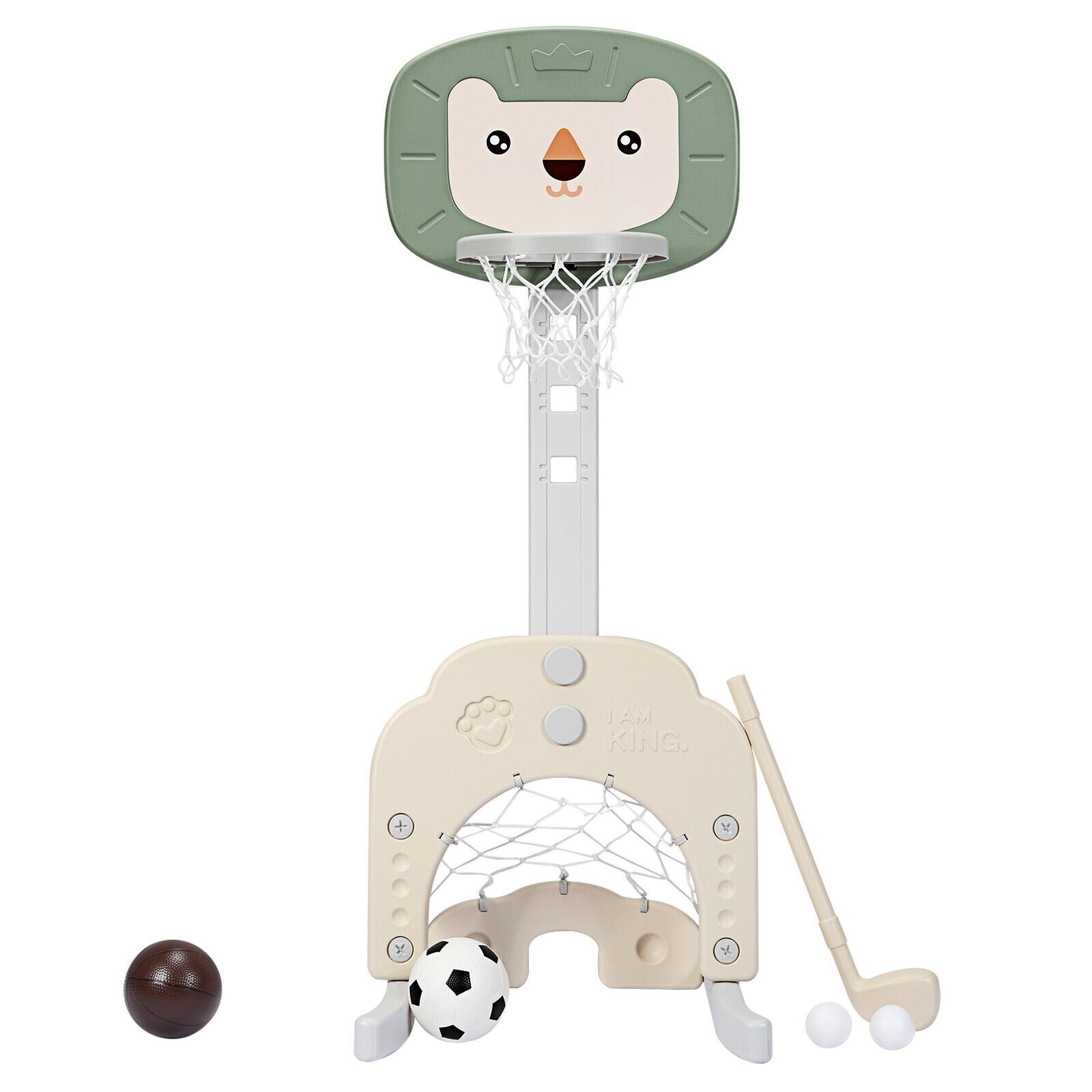 3-in-1 Basketball Hoop Set Stand 5 Adjustable Height Main image