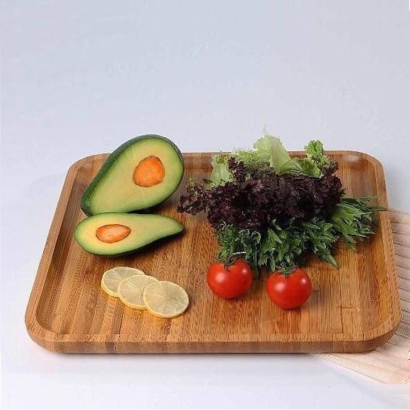 Bamboo Square Plate 11" inch X 11" inch |For Appetizers / Barbecue / Main image