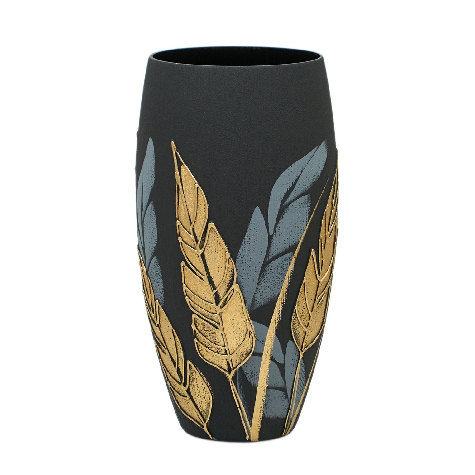 Handpainted Glass Vase for Flowers | Painted Art Glass Oval Vase | Secondary image