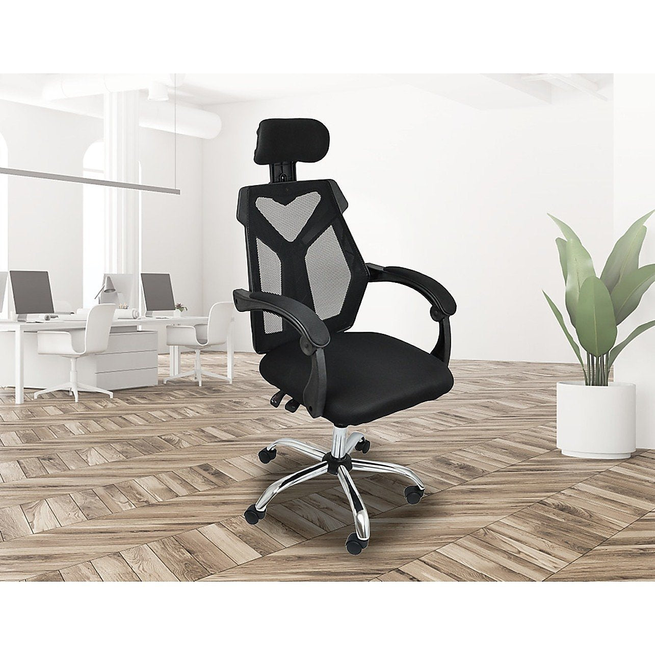 Office Chair Gaming Computer Chairs Mesh Back Foam Seat - Black Main image