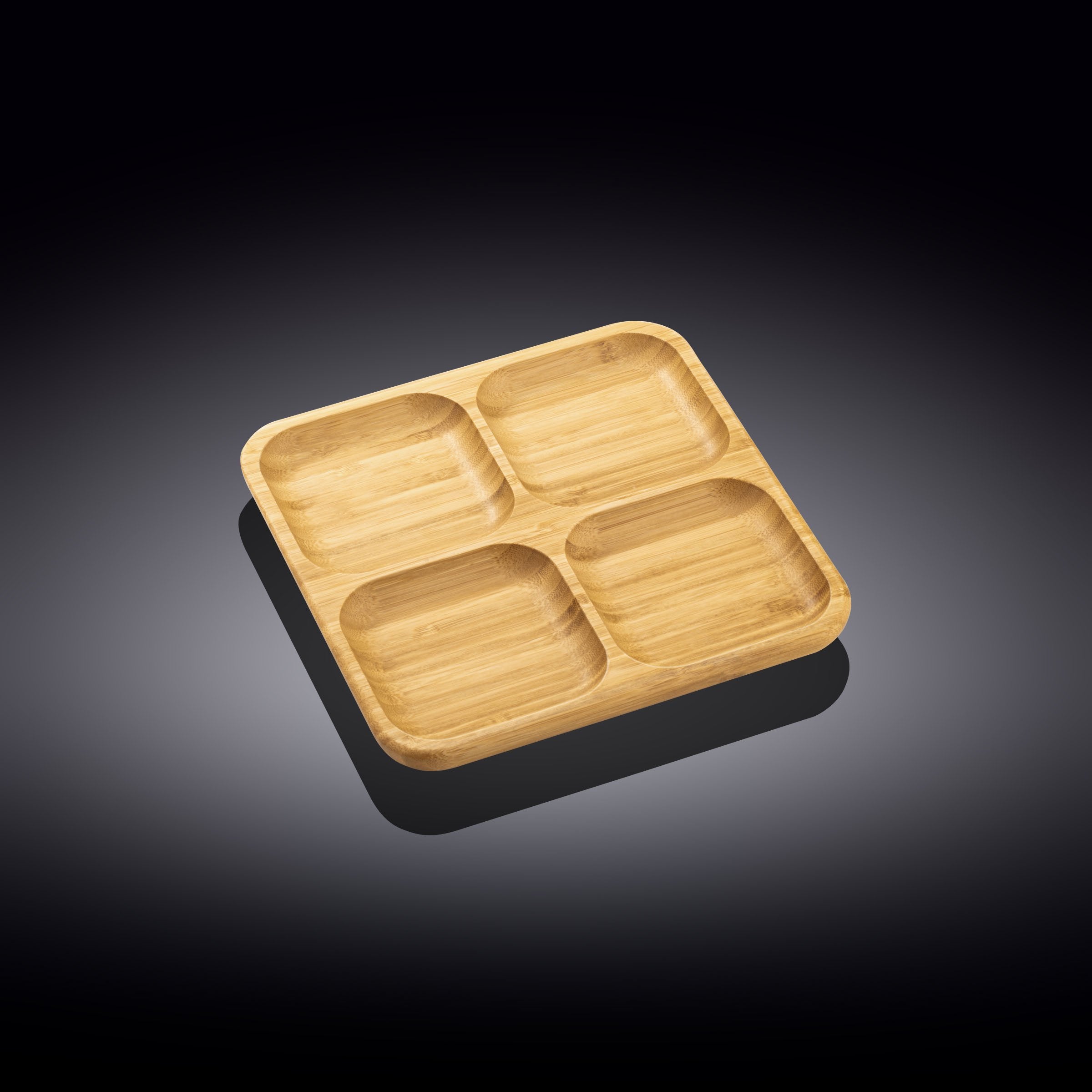 Bamboo Square Divided Dish / Bento box 8.5" inch X 8.5" inch Main image