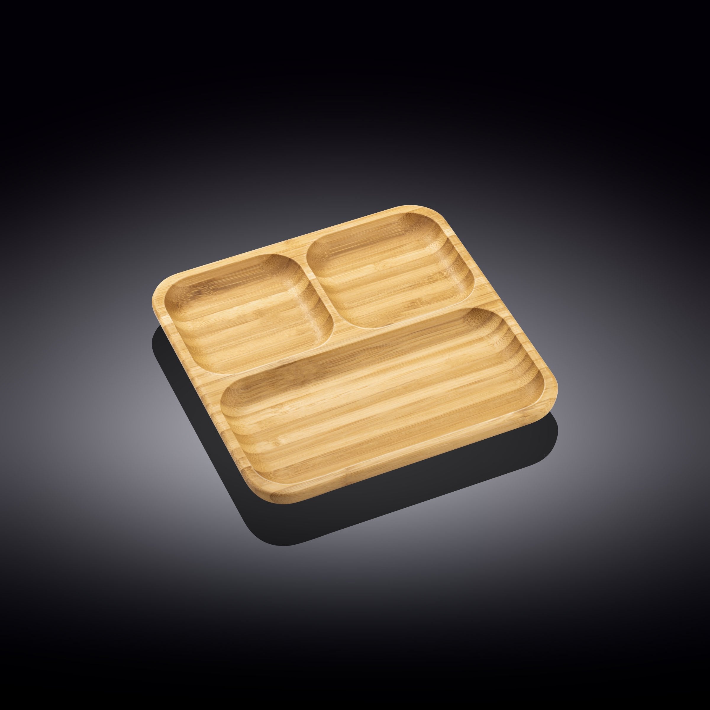 Bamboo Square Divided Dish / Bento box 8.5" inch X 8.5" inch Main image