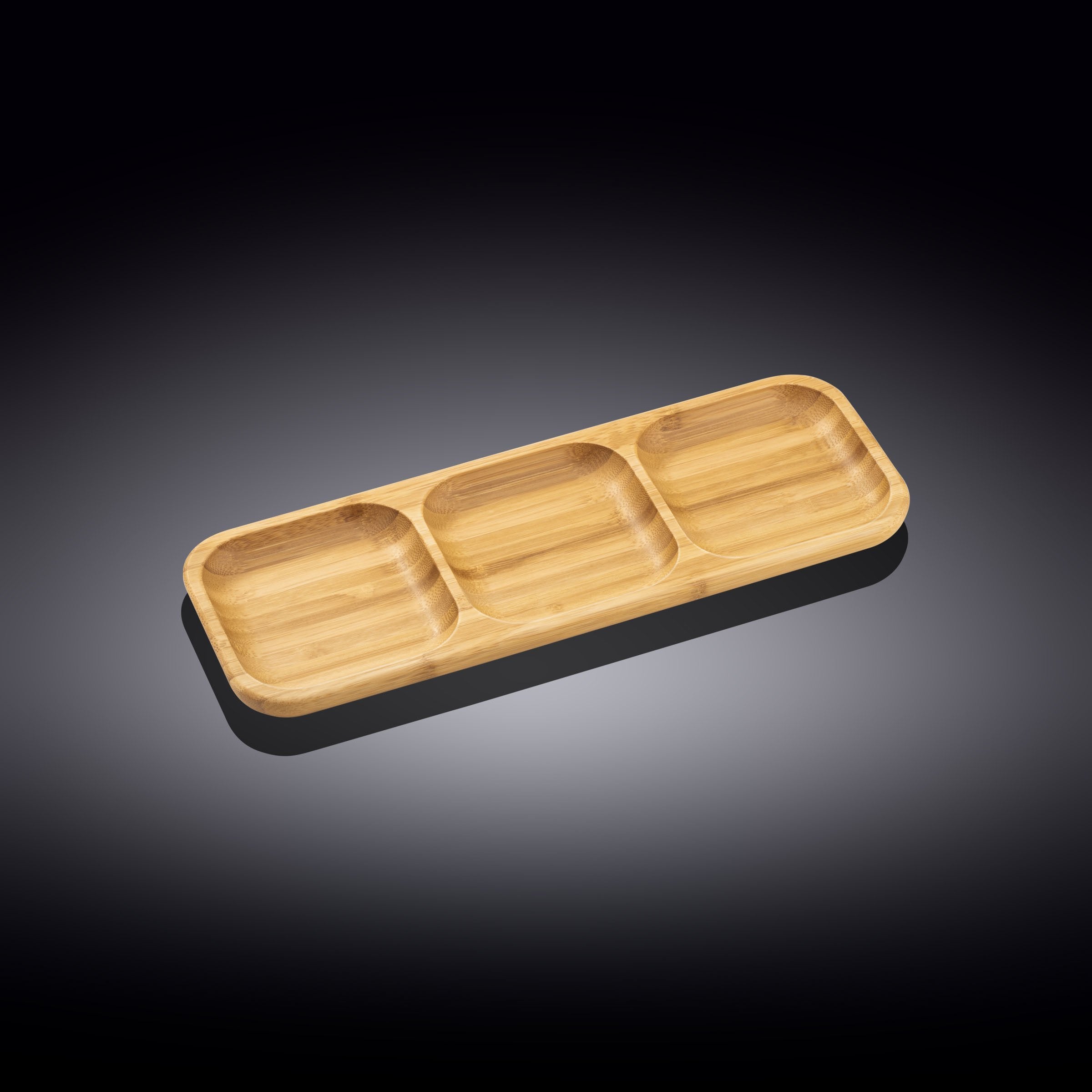 Bamboo Divided Dish 13" inch X 4.5" inch Bento box | 32.5 X 11.5 Cm Main image