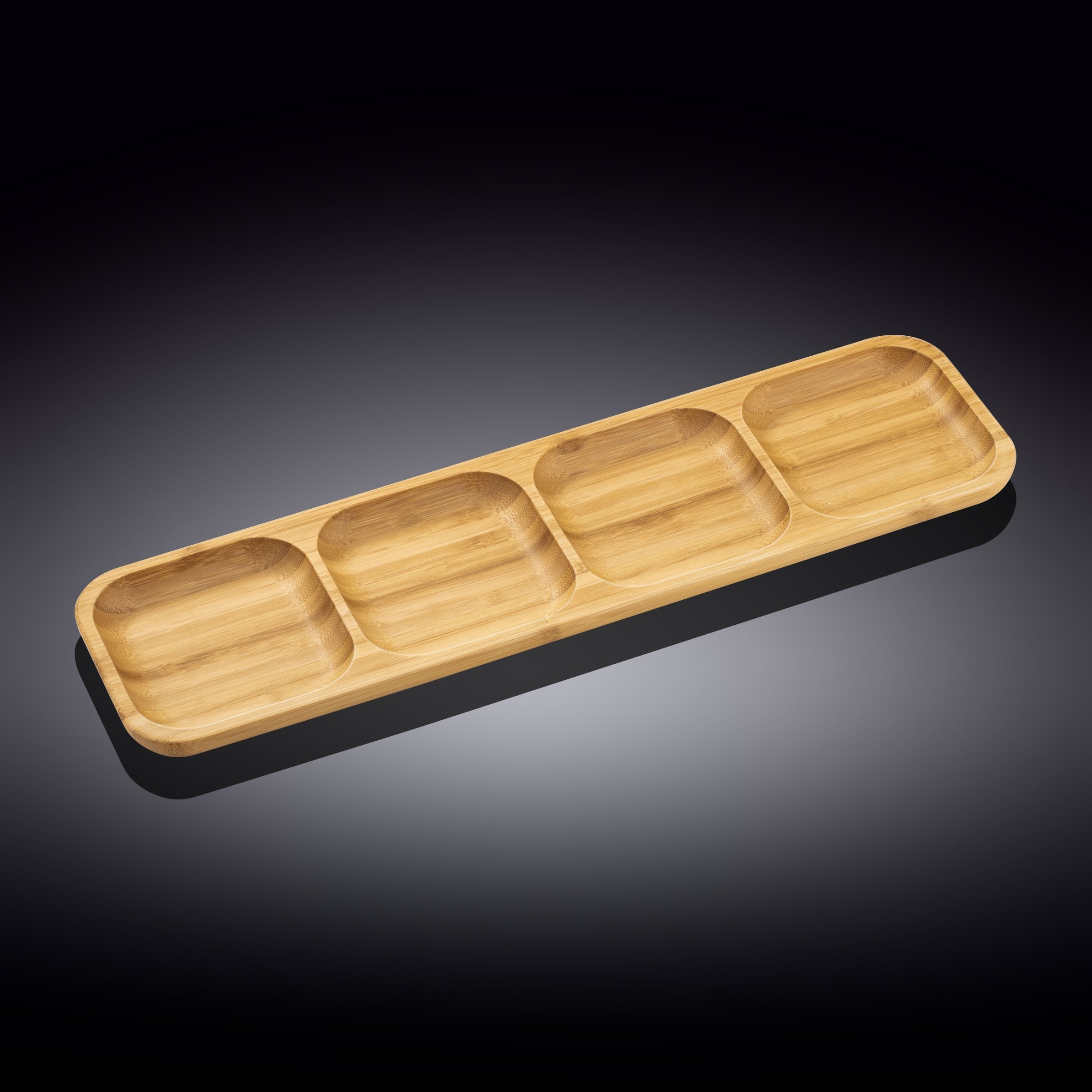 Bamboo Divided Dish 17" inch X 4.5" inch Bento box | 43 X 11.5 Cm Main image
