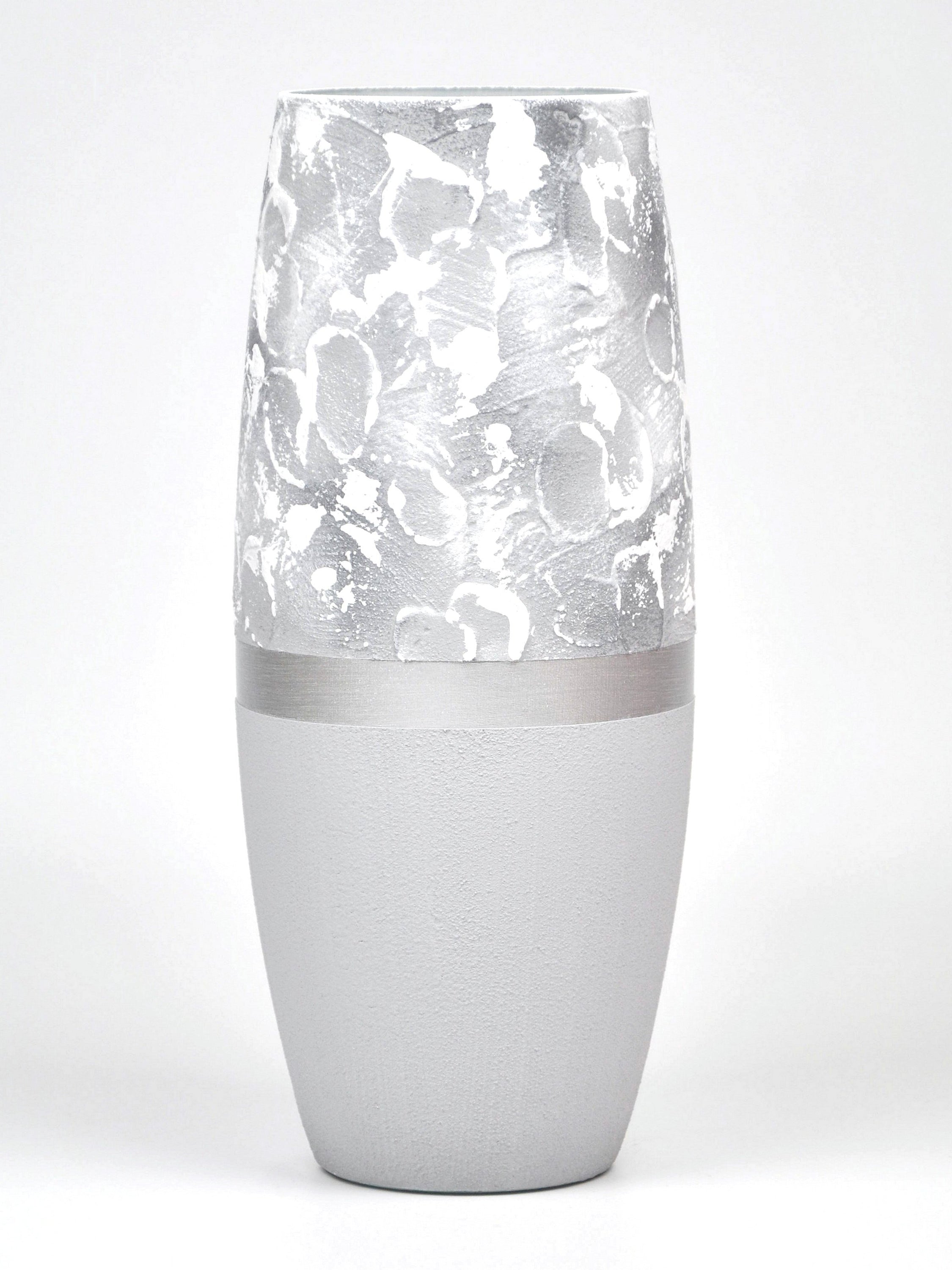 Marble Imitation Painted Art Glass Oval Vase for Flowers | Interior Main image