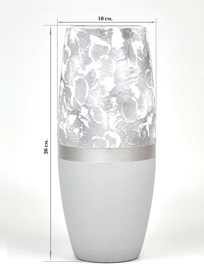Marble Imitation Painted Art Glass Oval Vase for Flowers | Interior