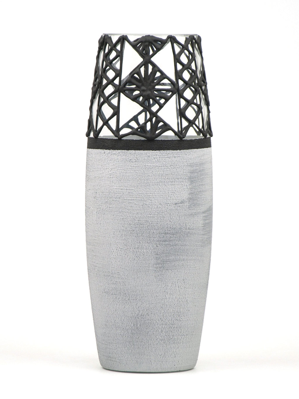 Handpainted Glass Vase for Flowers | Stone Imitation Oval Vase |