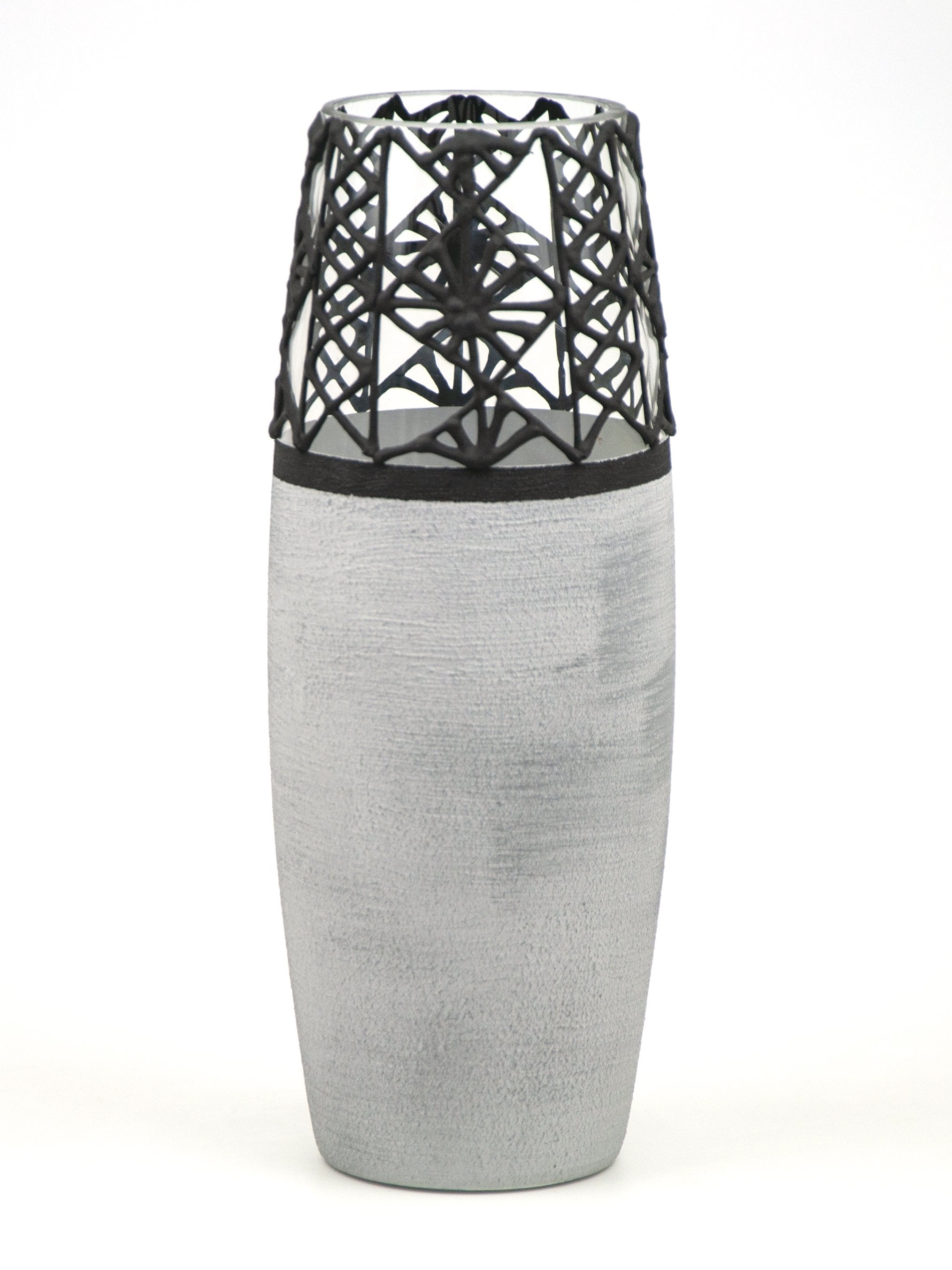 Handpainted Glass Vase for Flowers | Stone Imitation Oval Vase | Secondary image