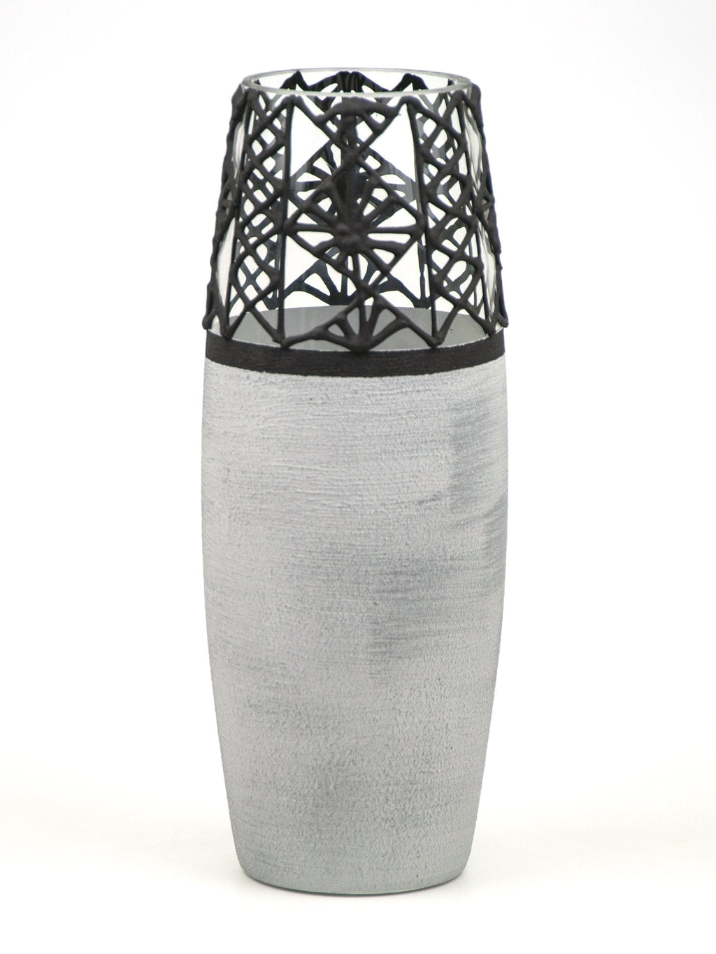Handpainted Glass Vase for Flowers | Stone Imitation Oval Vase |