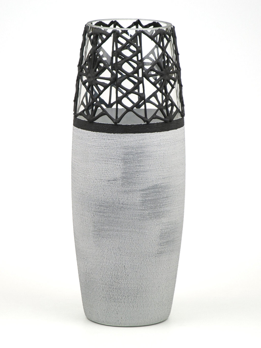 Handpainted Glass Vase for Flowers | Stone Imitation Oval Vase |