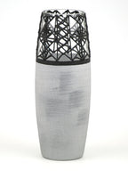 Handpainted Glass Vase for Flowers | Stone Imitation Oval Vase |