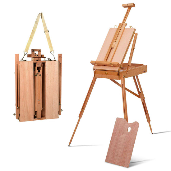 Tripod Art Folding Wooden Easel with Sketch Box