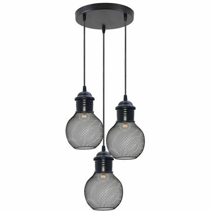 3Head Modern Vintage Industrial Retro Loft Cage Ceiling Lamp Shade