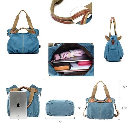Canvas Satchel Handbag with Free RFID Case in 7 Colors - DUPLICATE