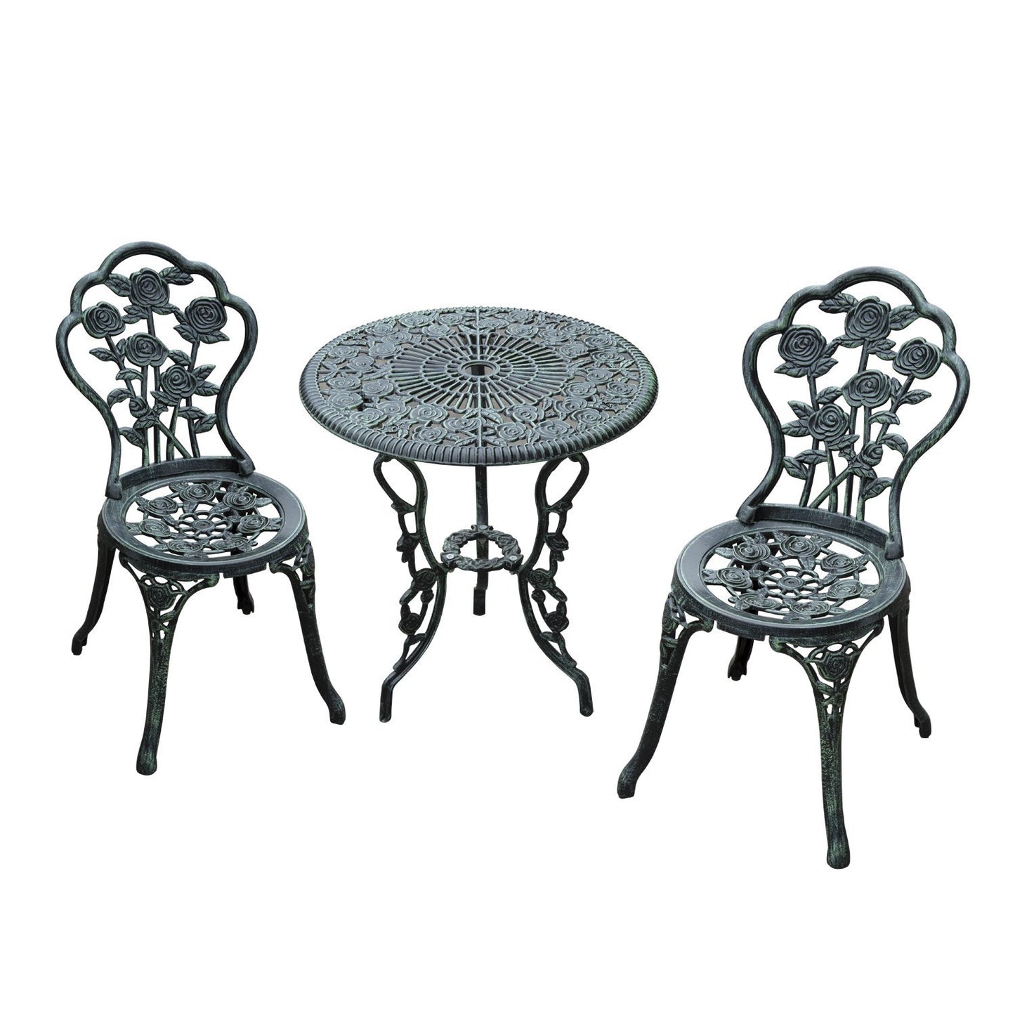 Outsunny 3pc Patio Bistro Set Table Chair Outdoor Garden Furniture