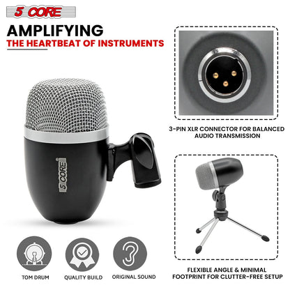 5Core Conga Mic Snare Tom Microphone Drum Kit Condenser XLR Instrument