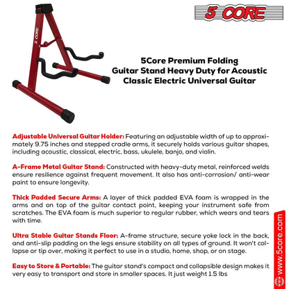 5Core Guitar Stand Floor A Frame Electric Acoustic Bass Soporte Para