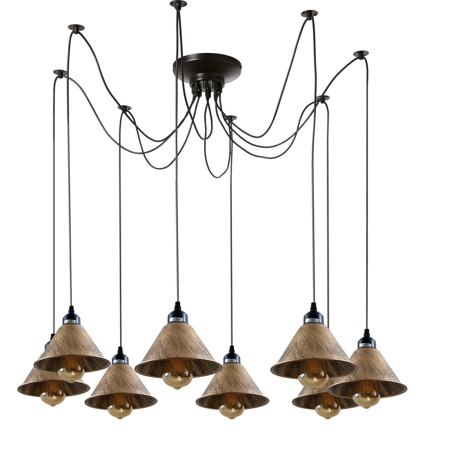 Industrial Retro Modern 8Way Vintage Loft Spider Ceiling Pendant Main image