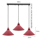 Retro Industrial Hanging Chandelier Ceiling Cone Shade pink colour