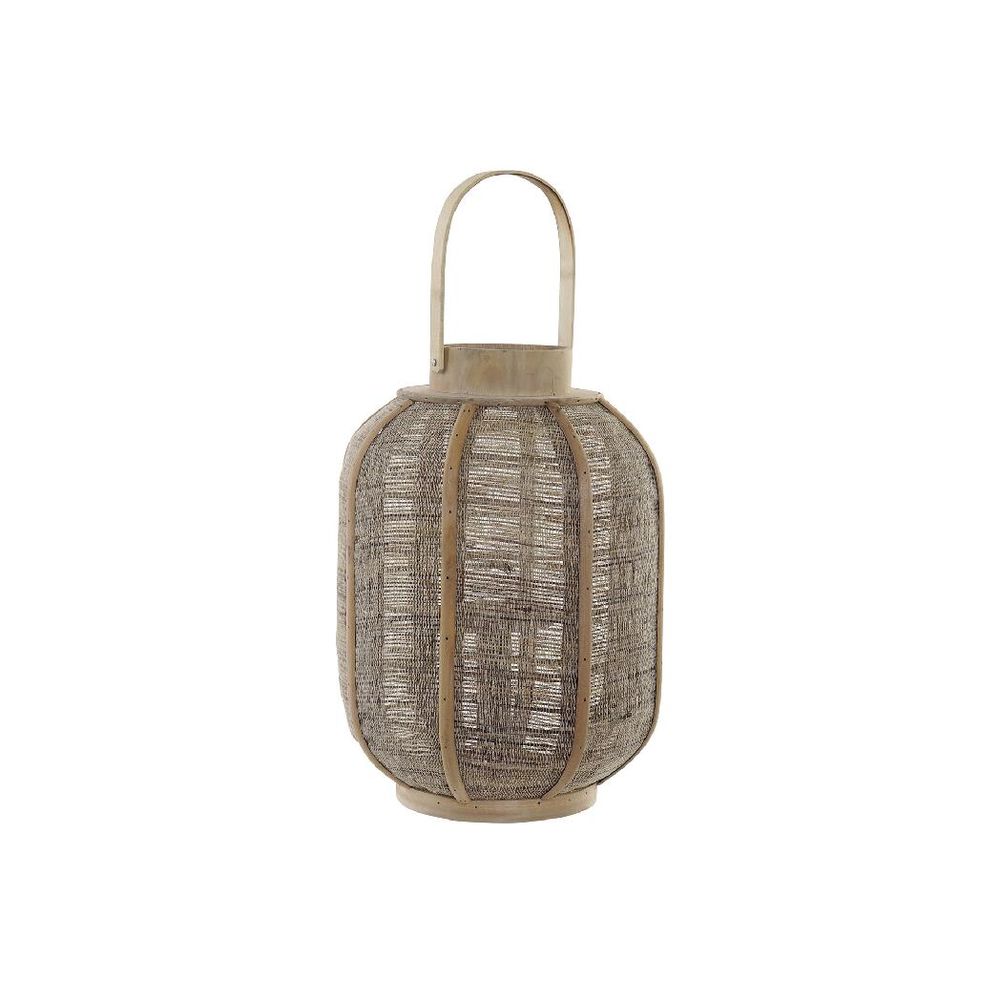 Candleholder DKD Home Decor Linen Bamboo (27 x 27 x 51 cm) Main image