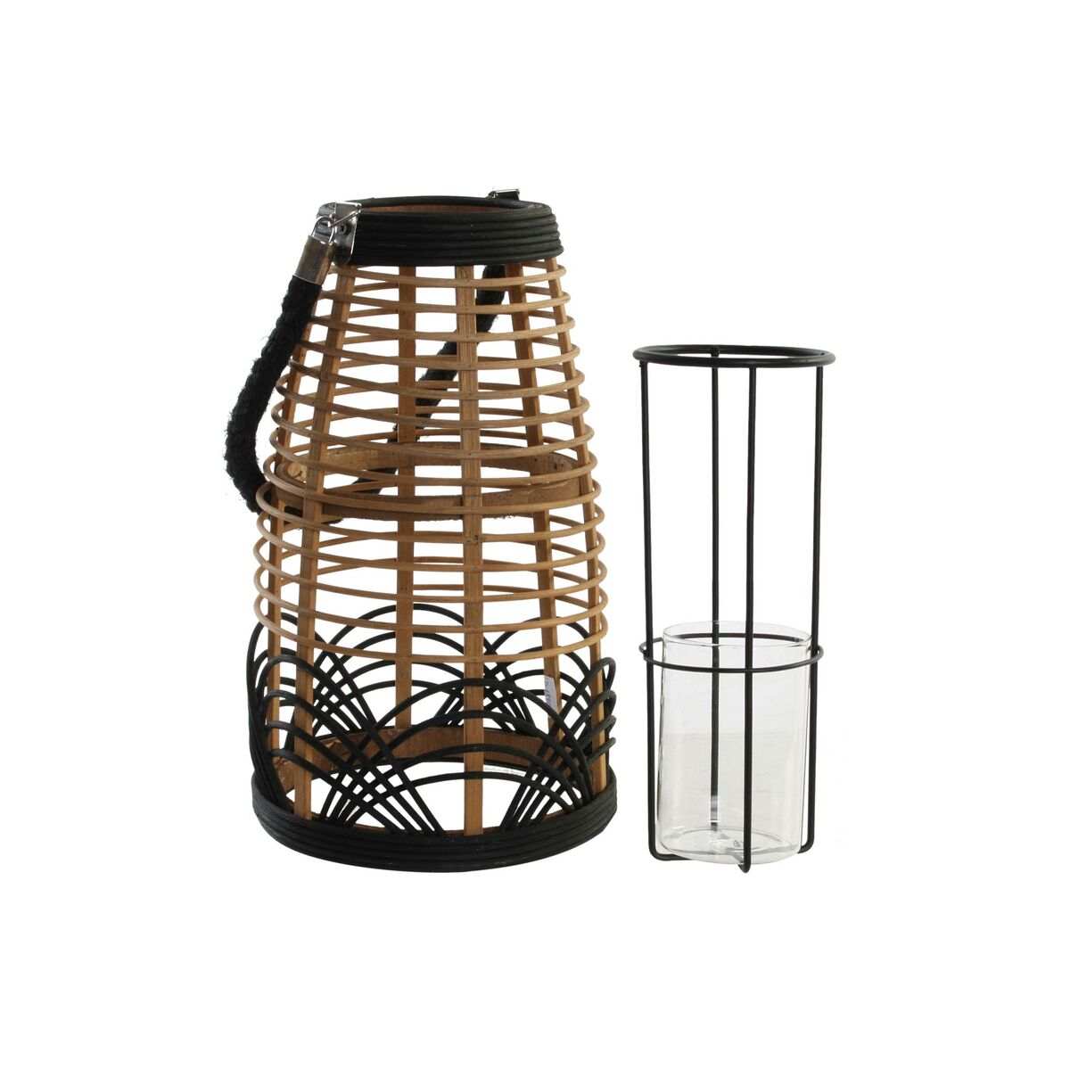 Candleholder DKD Home Decor 31 x 31 x 53 cm Crystal Metal Bicoloured