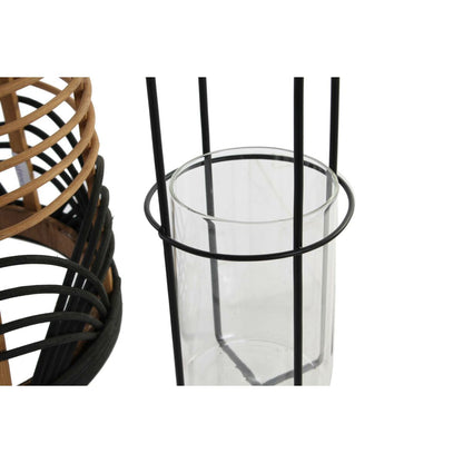 Candleholder DKD Home Decor 31 x 31 x 53 cm Crystal Metal Bicoloured