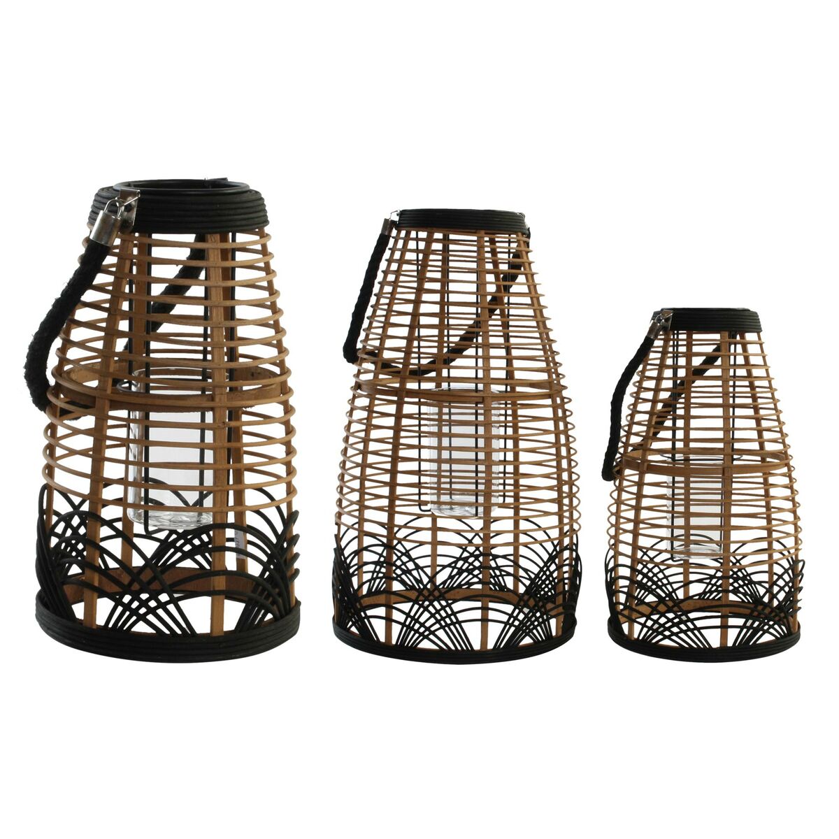 Candleholder DKD Home Decor 31 x 31 x 53 cm Crystal Metal Bicoloured Main image