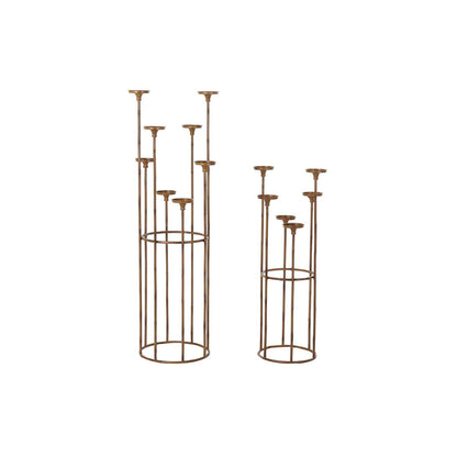 Candleholder DKD Home Decor Copper Metal 38 x 38 x 110 cm (2 Units) (2