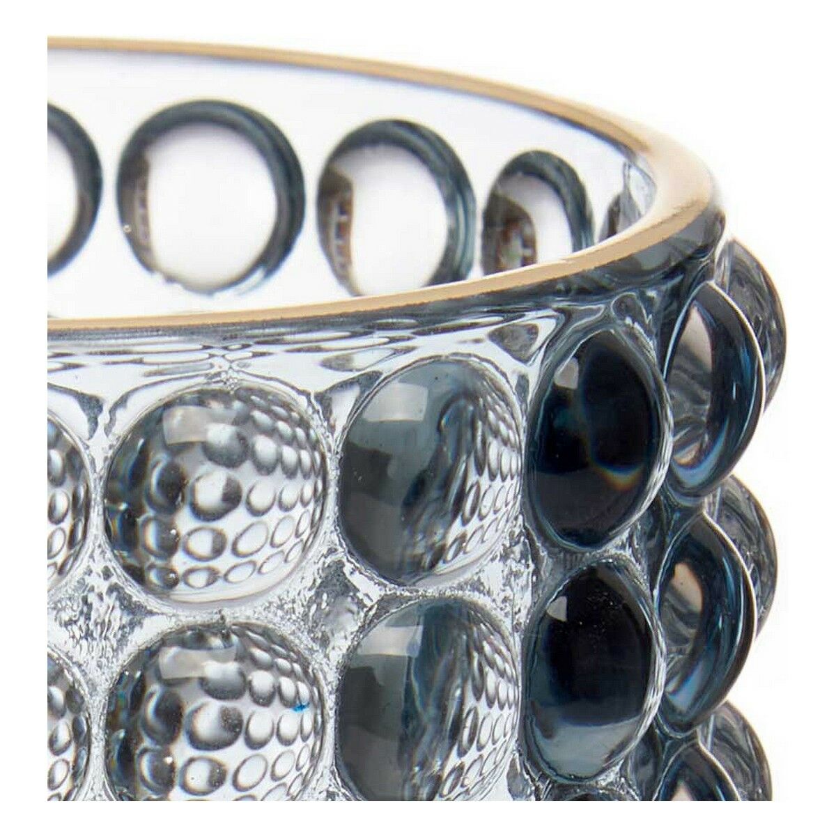 Candleholder Points Blue Golden Glass (8,5 x 12,5 x 8,5 cm) Secondary image