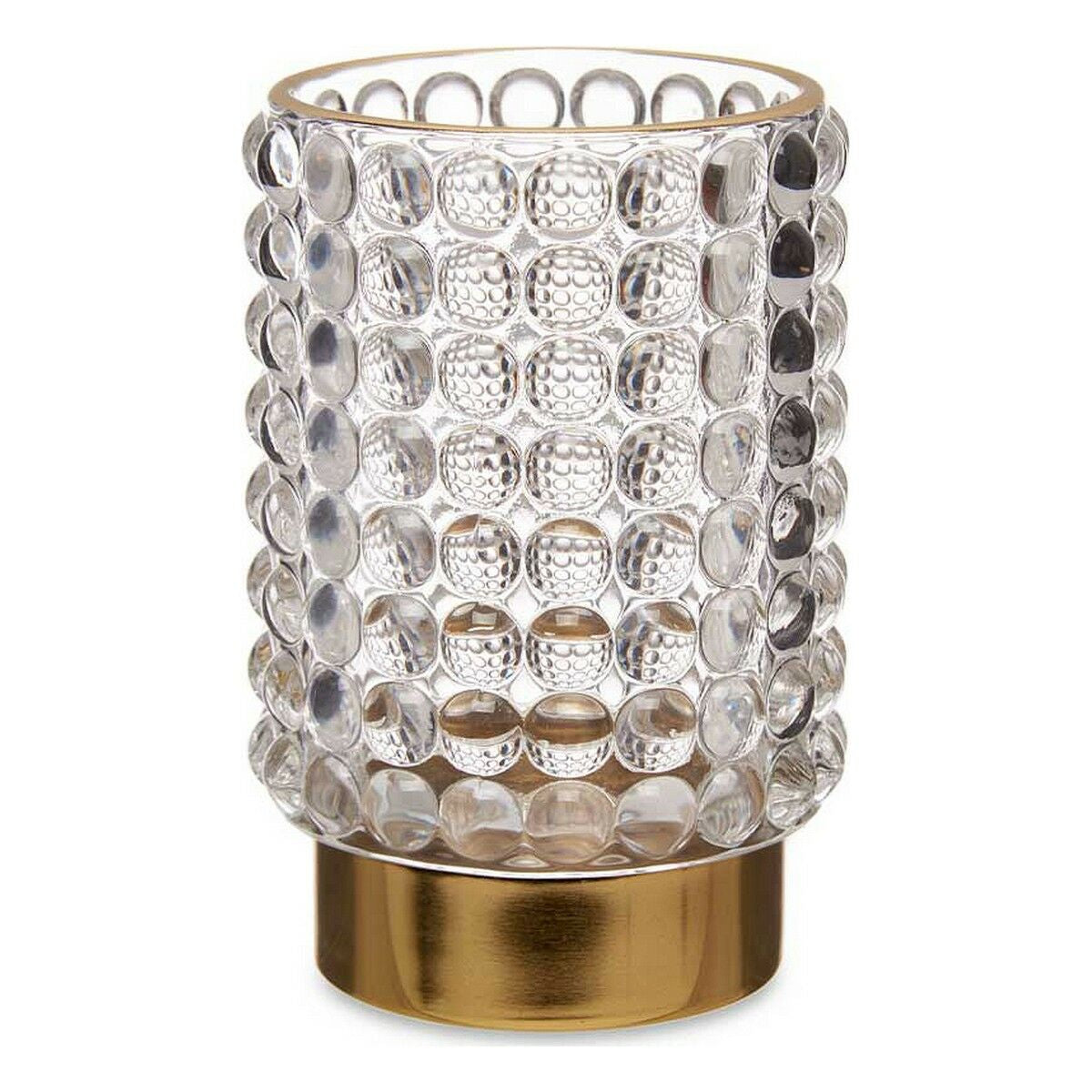 Candleholder Points 8,5 x 12,5 x 8,5 cm Golden Transparent Glass Main image