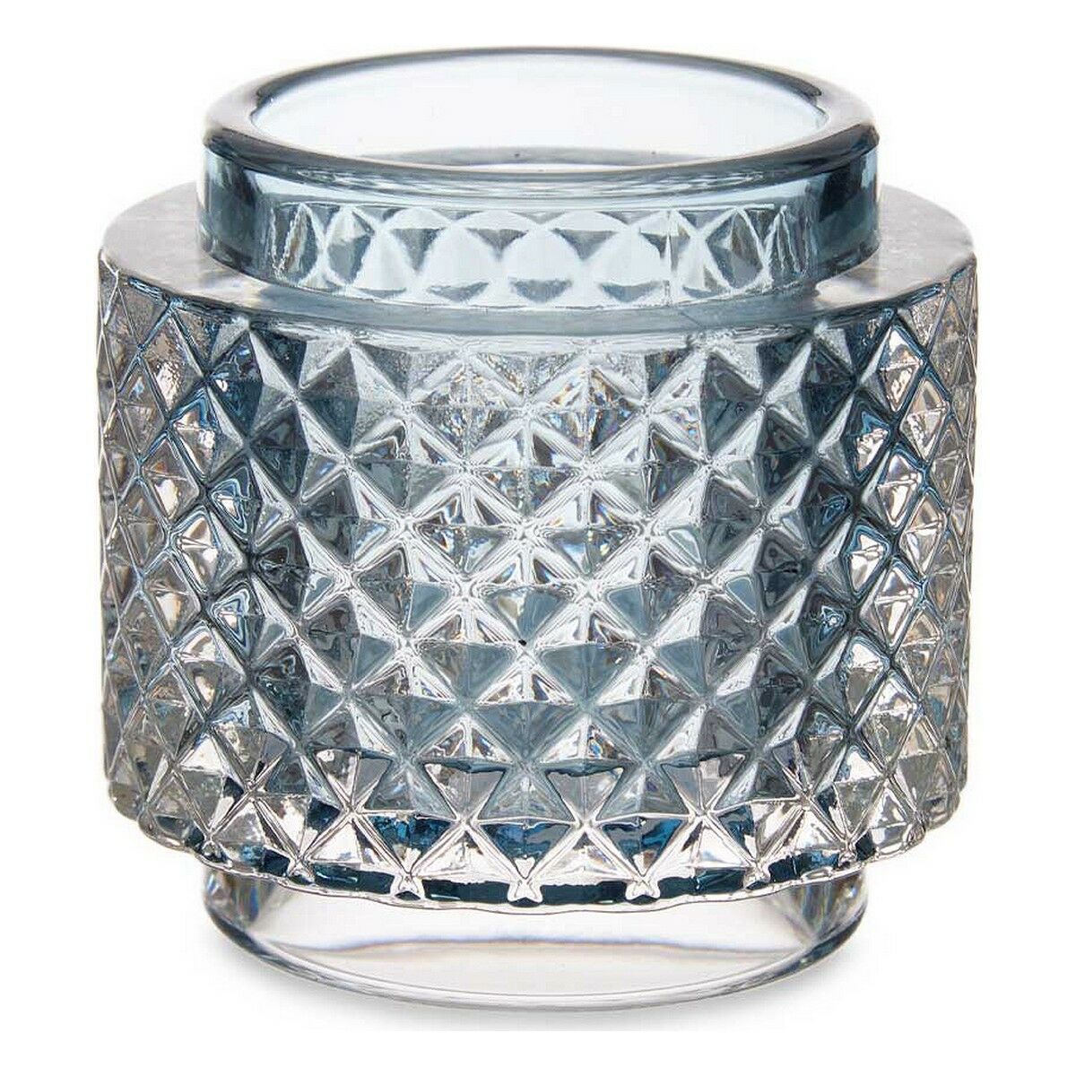 Candleholder Blue Glass (9 x 8,8 x 9 cm) Main image