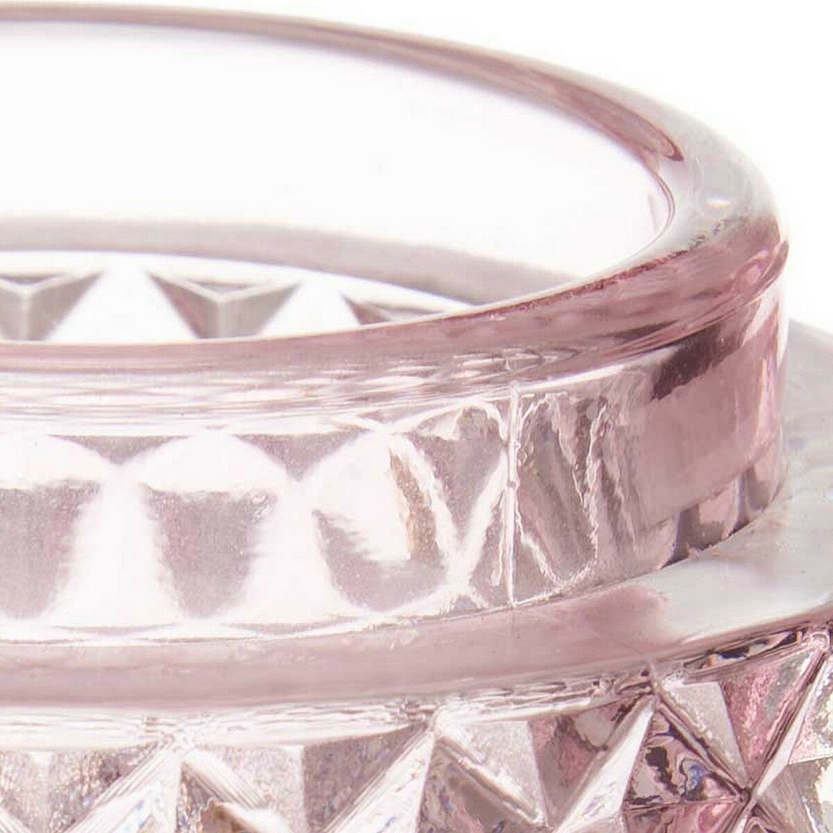 Candleholder 9 x 8,8 x 9 cm Pink Glass Secondary image