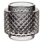 Candleholder 9 x 8,8 x 9 cm Grey Glass