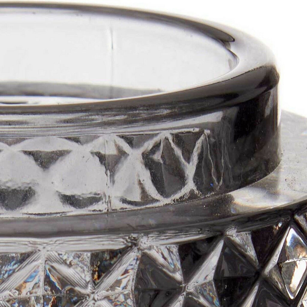 Candleholder 9 x 8,8 x 9 cm Grey Glass