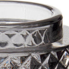 Candleholder 9 x 8,8 x 9 cm Grey Glass