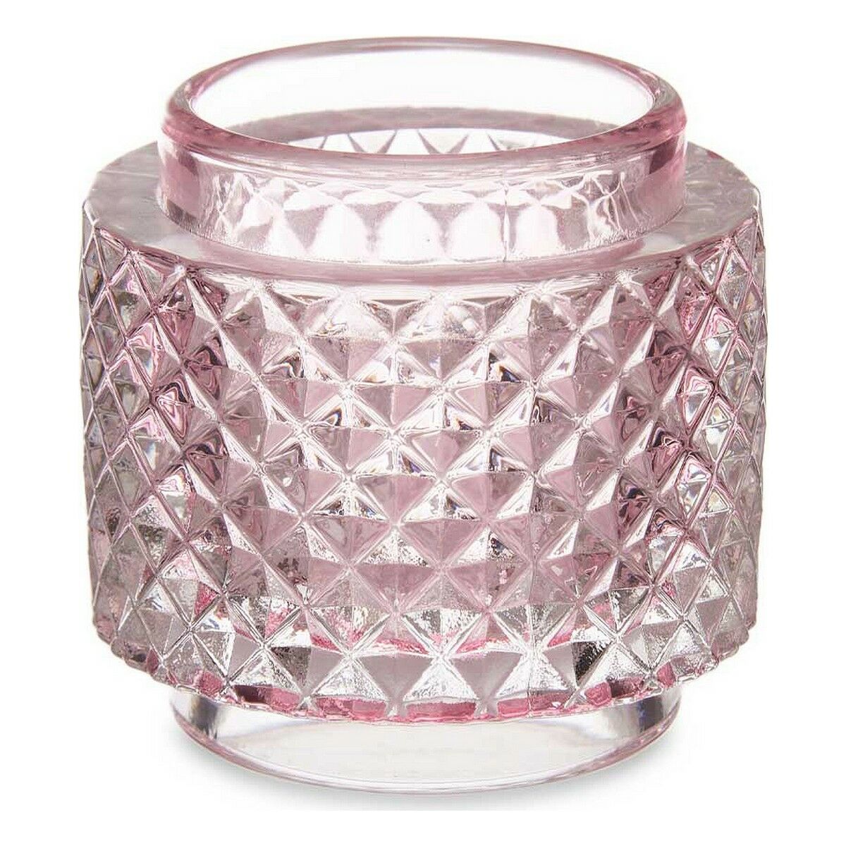 Candleholder Pink Glass (7,5 x 7,5 x 7,5 cm)