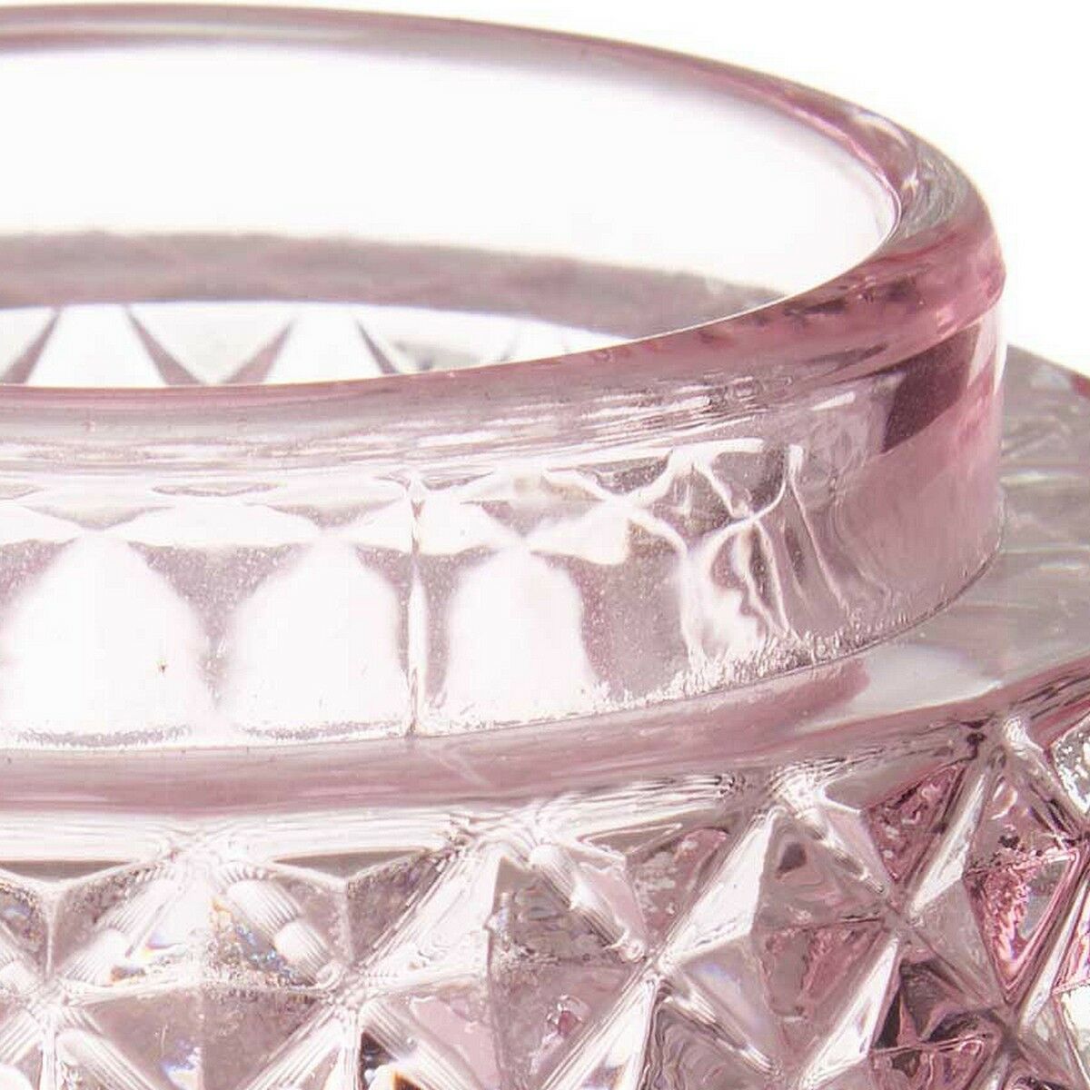 Candleholder Pink Glass (7,5 x 7,5 x 7,5 cm) Secondary image