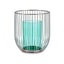 Candleholder Silver Blue Cage Metal Glass (15 x 17 x 15 cm)
