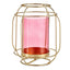 Candleholder Pink Golden Lantern Metal Glass (19 x 20 x 19 cm)