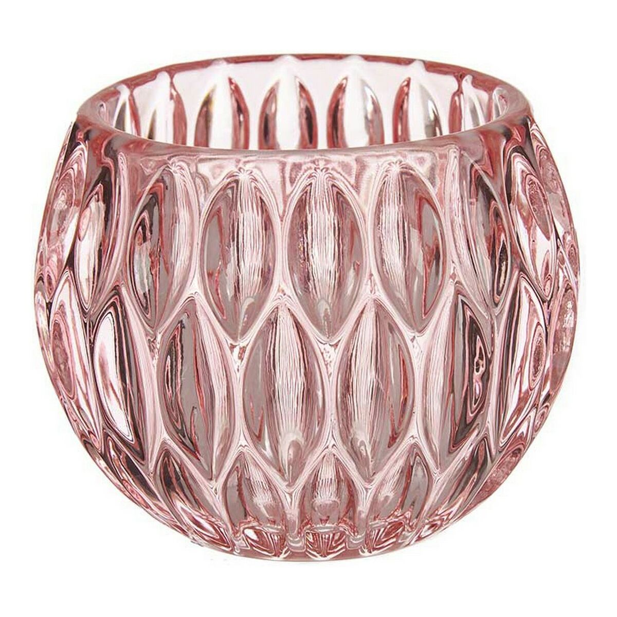 Candleholder Hexagonal 11 x 9 x 11 cm Crystal Pink Main image