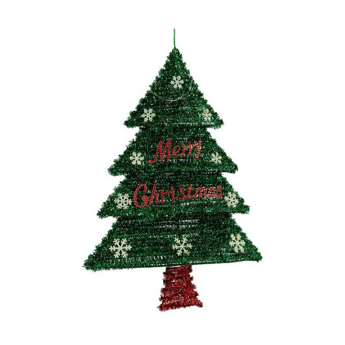 Decoration Christmas Tree 44 x 58,8 x 7 cm Red Silver Green Plastic