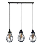 Retro Industrial Black Indoor Hanging Adjustable Pendant Light Big