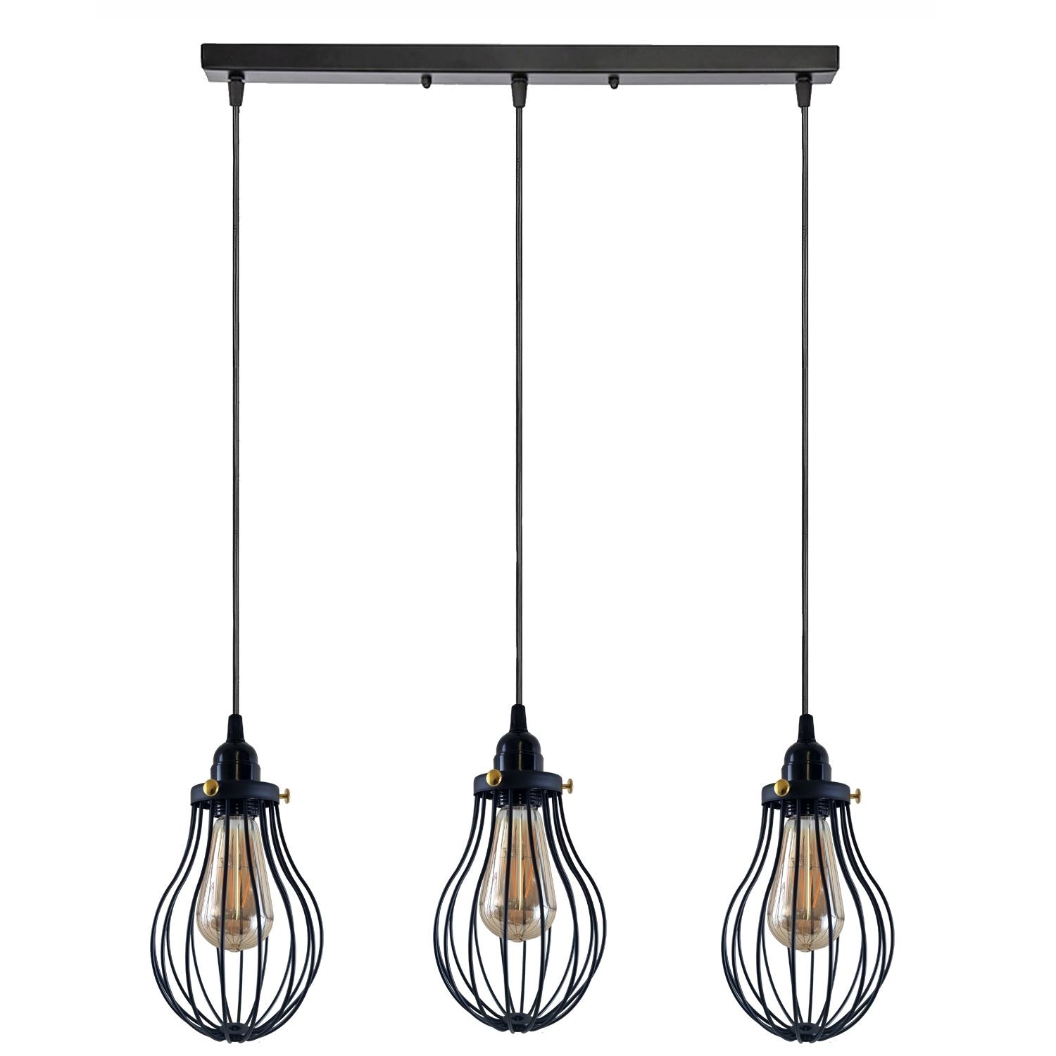 Retro Industrial Black Indoor Hanging Adjustable Pendant Light Big