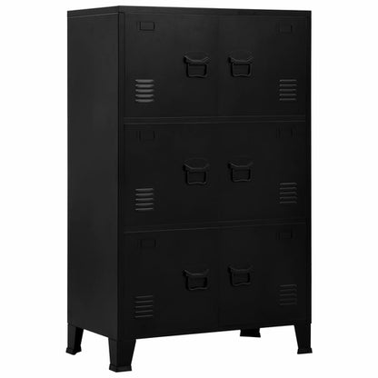 Filing Cabinet with 4 Doors Industrial Black 29.5"x15.7"x31.5" Steel