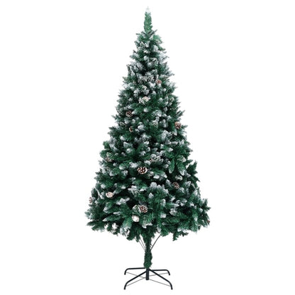 Artificial Christmas Tree with Pine Cones and White Snow 59.1"