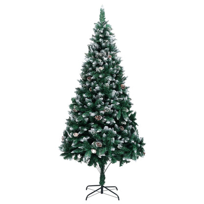 Artificial Christmas Tree with Pine Cones and White Snow 59.1"